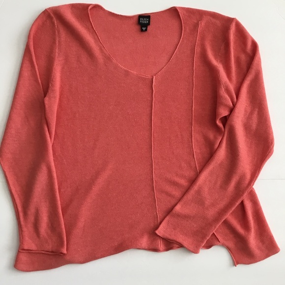 Eileen Fisher Sweater Lightweight 100% Linen Size XL - Picture 5 of 9
